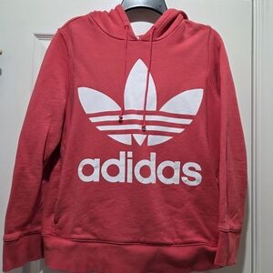 Adidas Hot Pink Logo Hoodie - Medium
